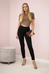Baumwollhose mit Schleife Schwarz