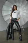 DAMEN HOSE Öko-Leder