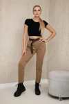 Punto Milano Winter Hose mit Gürtel_Karamel_Main