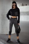 Sweatshirt mit Velourstasche