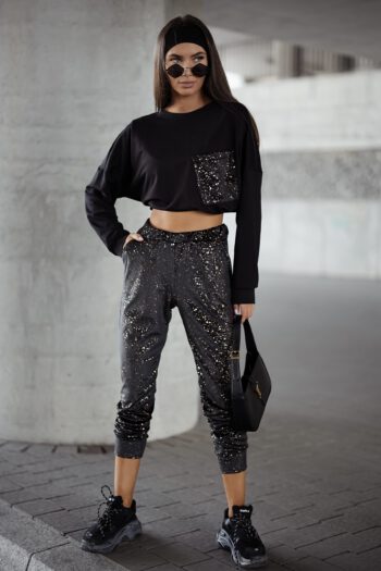 Sweatshirt mit Velourstasche