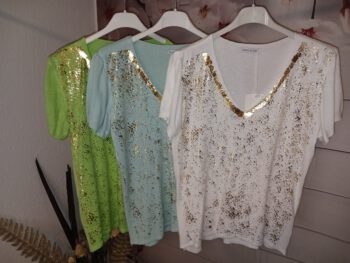 T-Shirt mit Goldglitzer