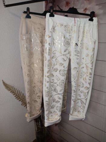 Stoffhose mit Goldene Aufdruck