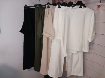 Punto-Set Bluse + Hose mit weitem Bein