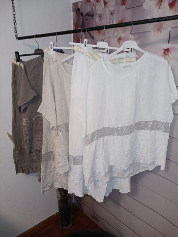 Leinen Set - Hose mit breitem Bein