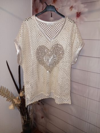 Netzpullover Herz