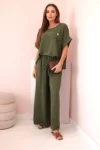 Set aus Viskose mit weiten Hosen