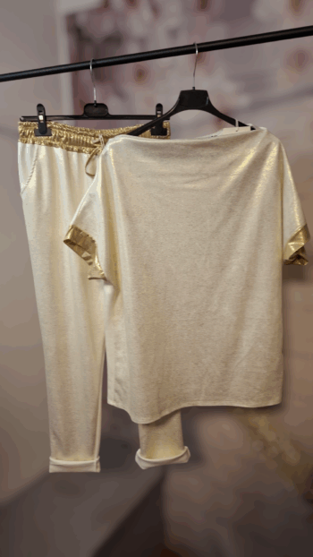 Set mit Goldene Glitzer
