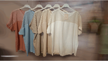 Shirt  "Open" mit Netzansetze