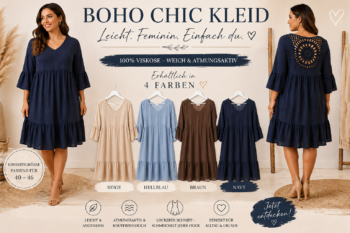 Kleid aus Viskose mit Ajour-Verzierung(38-44)