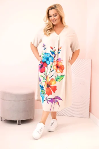 Damenkleid  aus Viskose mit Blumenmuster