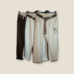 Jogpants mit Glitzerstreifen und Gürtel – Modell "N°5"