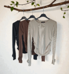 Damenbluse mit seitlicher Raffung "Rose"(34-38/40)