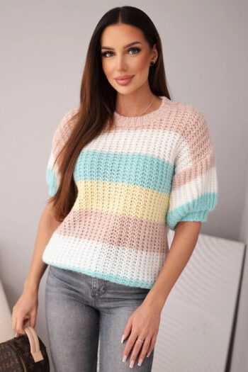 Pullover mit bunten Streifen – luftiger Look