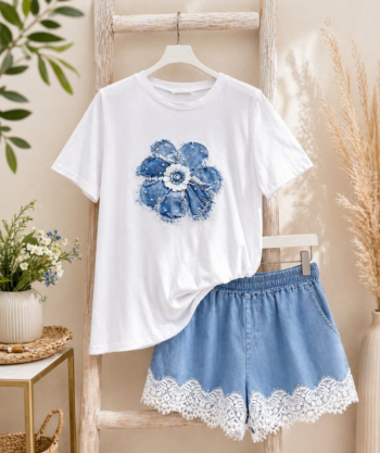 Zweiteiliges Set – Summer Lace Blue (36-42)