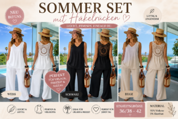 Sommer Set mit Häkelrücken 36/38-42
