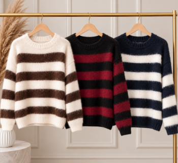 Soft Strickpullover „Amelie“ im Streifen-Look  36-44