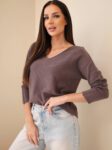 Feinstrick-Pullover mit V-Ausschnitt – Viskose Mix 38-42/44