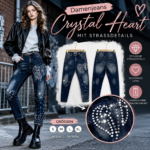 Sexy Woman Jeans Crystal Heart – Strass Jeans mit Herzdetail